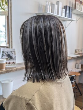 カンシャル(Kanshall) 外はねボブ30代~50代グレイカラー白髪染め白髪ぼかし