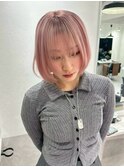 ホワイトグレージュチェリーブラウンショートショートウルフ