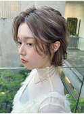 アレンジボブレイヤーボブ透明感カラーオリーブベージュ