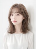 髪質改善カラー/顔周りレイヤー/グレージュ/デザインカラー
