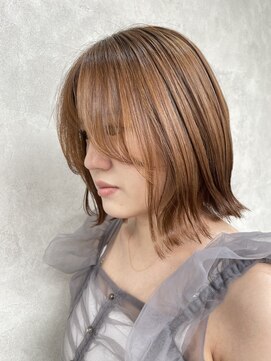 ルノン シェリー(LUNON cheliy) アプリコットオレンジくびれヘアハイライトカラー熊本