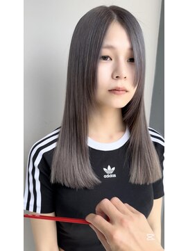 シー(The She's) A line straight×gray beige