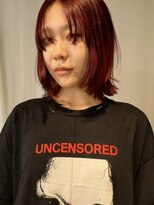 ランド(LAND)&nbsp;赤髪　レイヤーボブ　ワインレッド