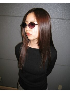 フェンヘアーアイス 中目黒(Fen.hair ici) 大人美人ハイレイヤーぱっつん前髪黒髪ロングワイドバンク小顔