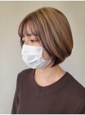バニラベージュ ロイヤルパープル インナーカラー ラフ