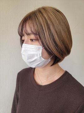 シュガー 盛岡(SUGAR) バニラベージュ ロイヤルパープル インナーカラー ラフ