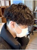 波巻きパーマツイストスパイラルパーマメンズマッシュパーマ
