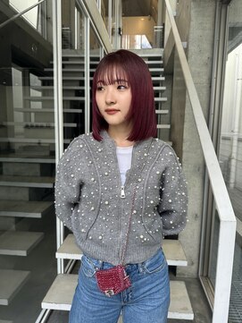 ローウェ 表参道(Louwe) チェリーレッド/ボブ／フェイスレイヤー