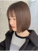 柔らかい質感のぱつっとボブ◎