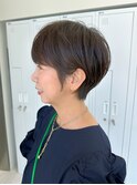 魅力倍増カールシアーカラーショートヘアダークアッシュ