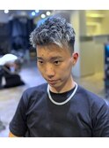 刈り上げセンターパートフェザーパーマサーフカールu