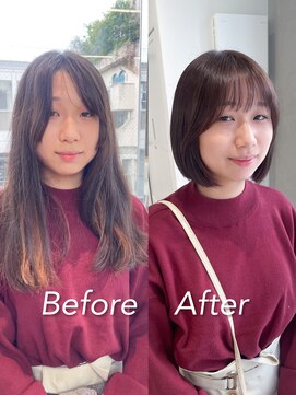 タス(tas) RUNA/似合わせカット/ボブ/切りっぱなしボブ/顔回りカット