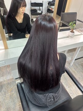 ブレンド 渋谷(BLend) 黒髪ボブルフネビージュ小顔ワンレンスペインカール