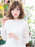 斜めバング乾かすだけミディアムボブパーマh3志木20代30代40代
