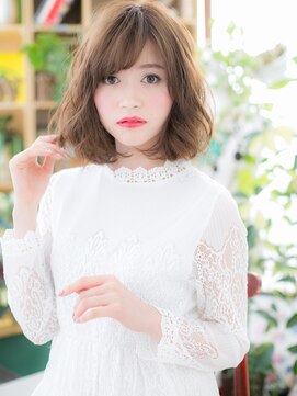 カバーヘア ブリス 志木南口駅前店(COVER HAIR bliss) 斜めバング乾かすだけミディアムボブパーマh3志木20代30代40代