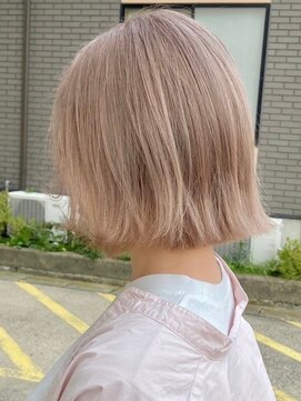 オズ 安積店(OZ) 安積ブリーチカラー外ハネボブベージュカラーレイヤーカット30代