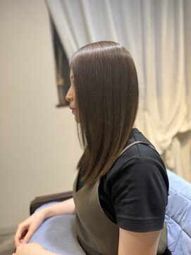 ワ ヘアー(wa-hair) 韓国ヘア顔周りレイヤー暗めミルクティーベージュグレージュ