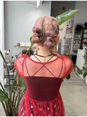 ヘアアレンジ/リボンアレンジ/ツインアレンジ/ヘアセット 結婚式