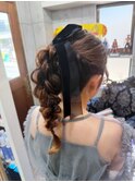 【ヘアセット】ベルベットリボン編み下ろし 茅ヶ崎ヘアセット