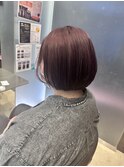 カシスピンク・ぱつんとボブ