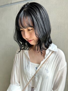 切りっぱなしボブ/美髪髪質改善/ブリーチなしダブルカラー