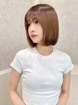 アッシュ 茗荷谷店(Ash)&nbsp;インナーカラー顔周りレイヤーボブココアブラウン大人ボブ