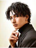 メンズ波巻きツイスパニュアンススパイラルスパイキーショート