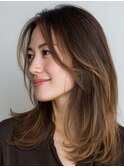 髪質改善カラー／大人女性／艶髪／大人ベージュ／白髪ぼかし