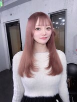 ミル 心斎橋(MIL)&nbsp;ピンクベージュ/姫カットレイヤー/ロングヘア/心斎橋