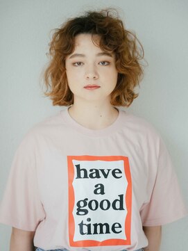 ディンプル 越谷駅前(DiMPlE) 外国人風ミディアムカールデザインカラー/髪質改善/南越谷/越谷/