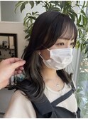 東京銀座インナーカラー/イヤリングカラー/カーキグレージュ