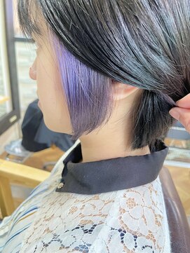 ビー オン ディー ヘア 池袋(BonD hair) ＃ラベージュのイヤリングカラー【池袋/髪質改善/ハイライト】