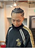 MEN'S HAIRウルフアッシュブラックカルマパーマベリーショート