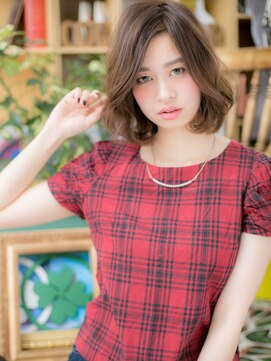 カバーヘア イヴ 戸頭店(COVER HAIR EVE) くせ毛風ボブパーマ抜け感エアリーミディh3戸頭20代30代40代