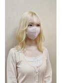 韓国風波巻きホワイトブロンド