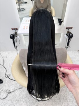 ロンドシェリ 仙台(Lond Cheri) 髪質改善 縮毛矯正 ブルーブラック ワンレン黒髪小顔仙台