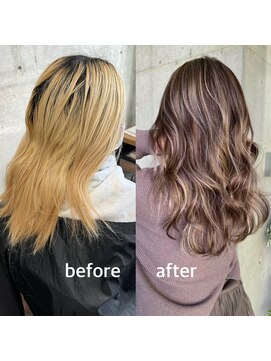 ガルボヘアー 桟橋店(garbo hair) ハイライトカラー　ハイライト　ブリーチ　ブラウン　秋冬