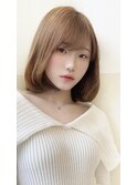 【銀座有楽町】韓国風ぱつっとボブミルクティーベージュ