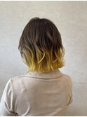 夏に映える毛先のアクセントカラー