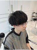マッシュヘア シャドウパーマ