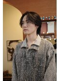メンズセンターパートカルマヘア韓国ヘアニュアンスパーマ岡山