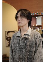 エディ(Edy)&nbsp;メンズセンターパートカルマヘア韓国ヘアニュアンスパーマ岡山