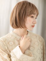 カバーヘアアンドスパ ブリス 浦和(COVER HAIR&SPA bliss) ブリーチなしミルクベージュ丸み小顔周りレイヤーボブ20代30代X