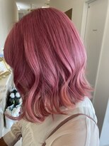 ルシードスタイル バレッタ(LUCIDO STYLE BARRETTA)&nbsp;ふわふわボブのPINKカラー(ブリーチあり)
