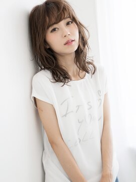 ロシェ ヘア ワークス(Roche Hair Works) 透け感バング×ひし形ライン☆ヴィンテージ&モードセミディ