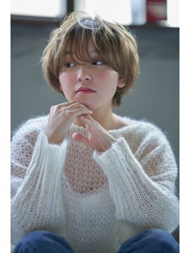 ルーク 立川(LUK) Lien☆マニッシュショート×ハニーベージュ×デザインカラー立川