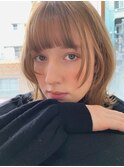 鎖骨ミディ【くびれヘア ブロンド 切りっぱなし 恵比寿】