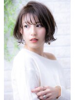 ヘアーアートシフォン 池袋西口店(Hair art chiffon) カーキベージュ濡れ髪ボブルフストカールショコラベージュ抜け感