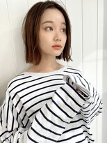 ペールベージュ/外ハネボブ/大人かわいい/セクションカラー[銀座