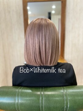 メルドゥ(Mel deux) ボブ×ホワイトミルクティー